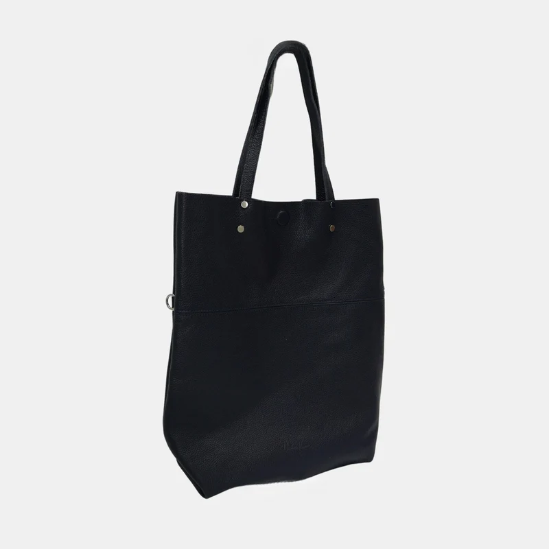 Bolso Shopper Grande de Piel para Mujer – Paulina (Azul Marino)