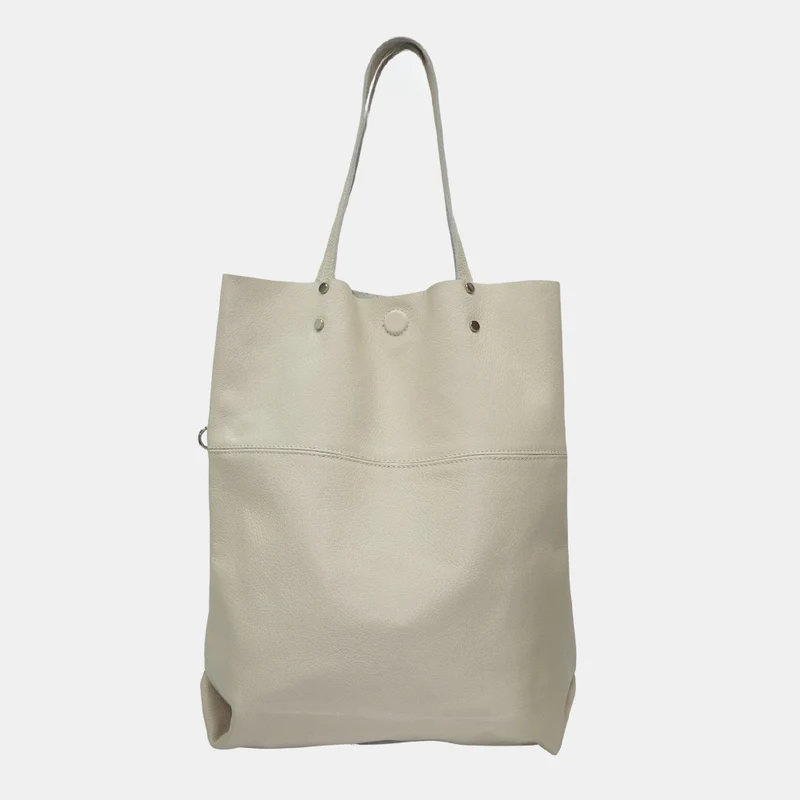 Bolso Shopper Grande de Piel para Mujer – Paulina (Beige)