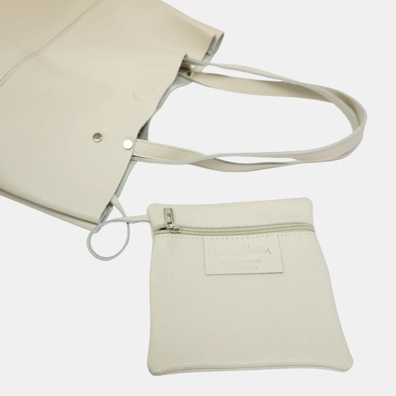 Bolso Shopper Grande de Piel para Mujer – Paulina (Beige)