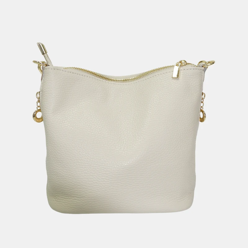Bolso Hobo de Piel Mediano para Mujer – Carissa (Beige)