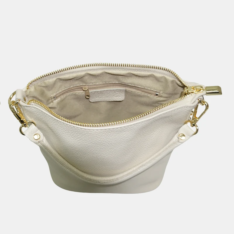 Bolso Hobo de Piel Mediano para Mujer – Carissa (Beige)