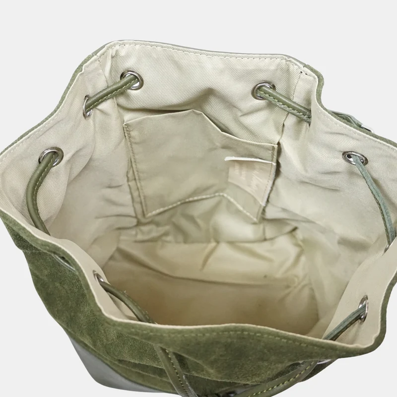 Bandolera mujer piel serraje - bolso saco Giulia (verde)