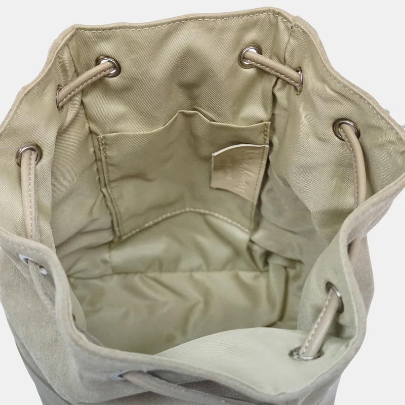 Bandolera mujer piel serraje - bolso saco Giulia (caqui)