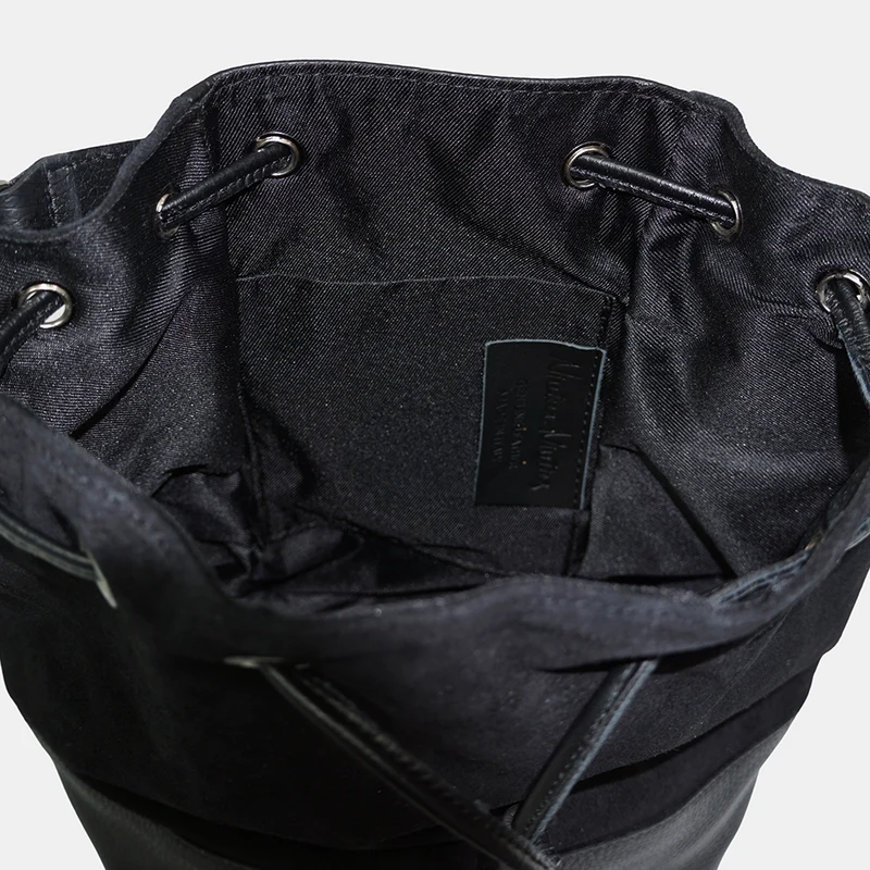 Bandolera mujer piel serraje - bolso saco Giulia (negro)