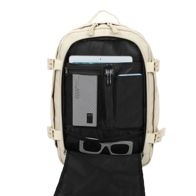 Raykong Mochila De Cabina Ryanair 40x20x25cm (20L) | Mochila De Viaje Impermeable Para Avión | Equipaje De Mano Resistente | Mochila Para Senderismo | Escolar | Trabajo - Beige