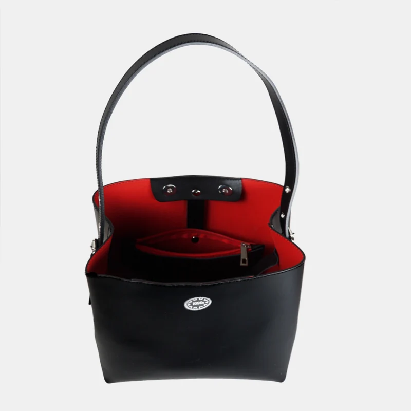 Bolso Hobo de Piel Negro para Mujer - Leticia