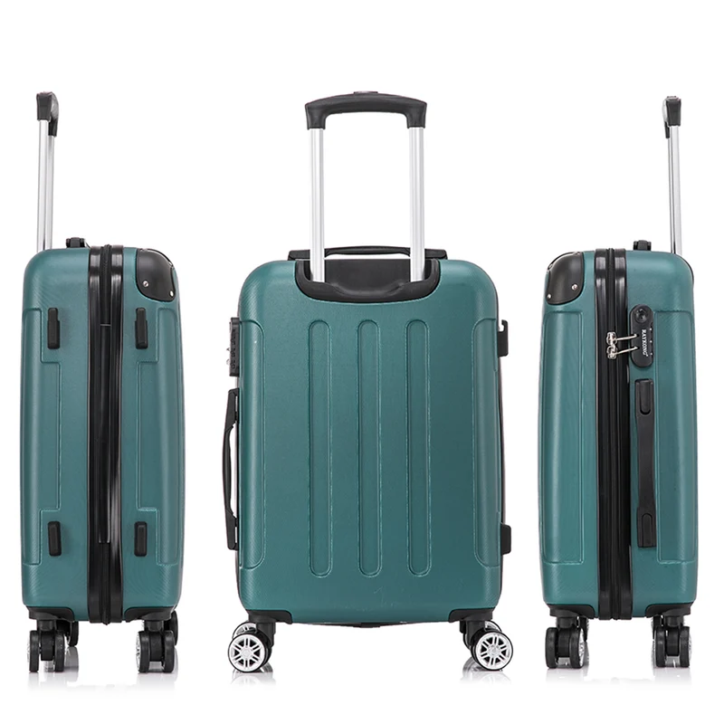 RAYKONG Maleta Mediana ABS 66x43x25cm | 71L | 24 Pulgadas | hasta 23kg semirígidas - Verde