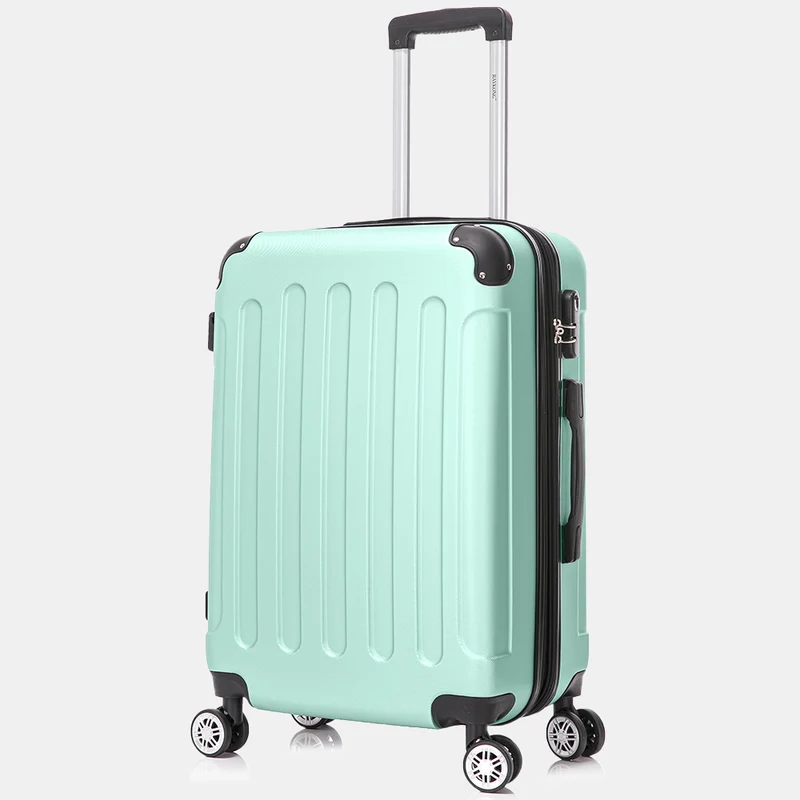 RAYKONG Maleta Mediana ABS 66x43x25cm | 71L | 24 Pulgadas | hasta 23kg semirígidas - Menta