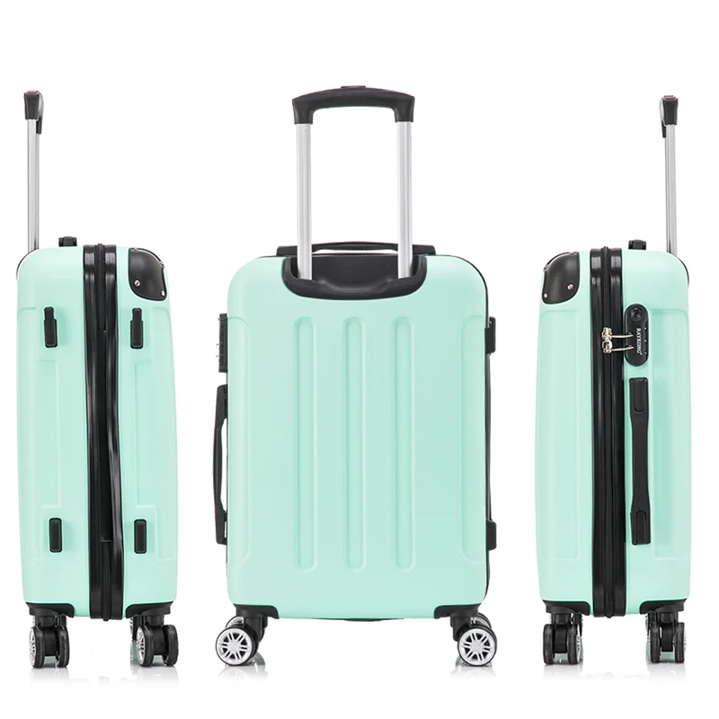 RAYKONG Maleta Mediana ABS 66x43x25cm | 71L | 24 Pulgadas | hasta 23kg semirígidas - Menta