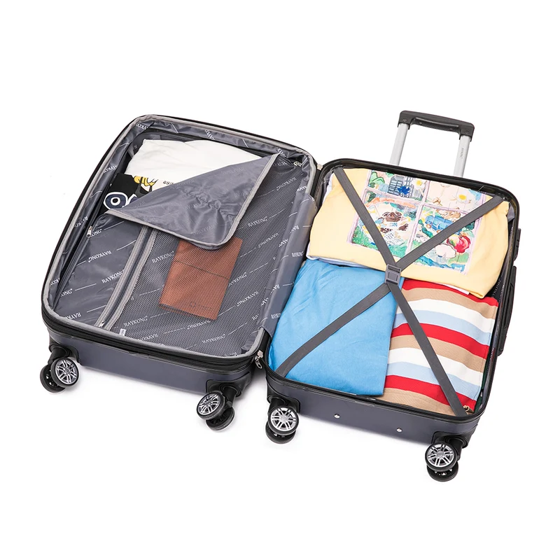 RAYKONG Maleta Mediana ABS 66x43x25cm | 71L | 24 Pulgadas | hasta 23kg semirígidas - AzulMarino