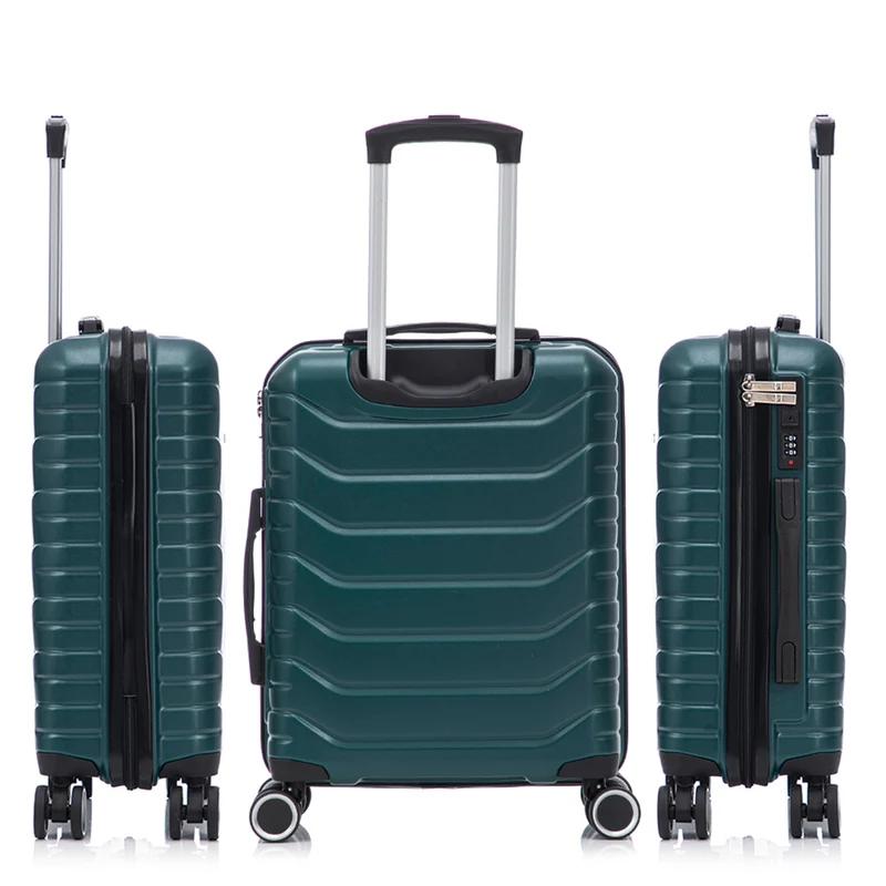 RAYKONG Maleta de Cabina 55x40x20cm Policarbonato (40L) semirígida Trolley pequeño Equipaje de Mano 4 Ruedas giratorios a 360º Cierre numérico- Verde