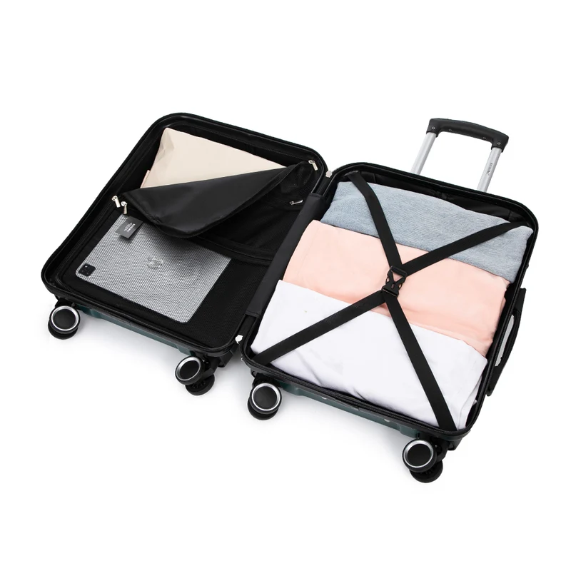 RAYKONG Maleta de Cabina 55x40x20cm Policarbonato (40L) semirígida Trolley pequeño Equipaje de Mano 4 Ruedas giratorios a 360º Cierre numérico- Verde