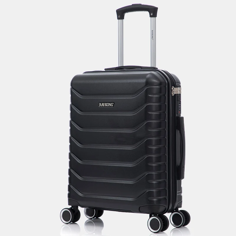 RAYKONG Maleta de Cabina 55x40x20cm Policarbonato (40L) semirígida Trolley pequeño Equipaje de Mano 4 Ruedas giratorios a 360º Cierre numérico-Negro