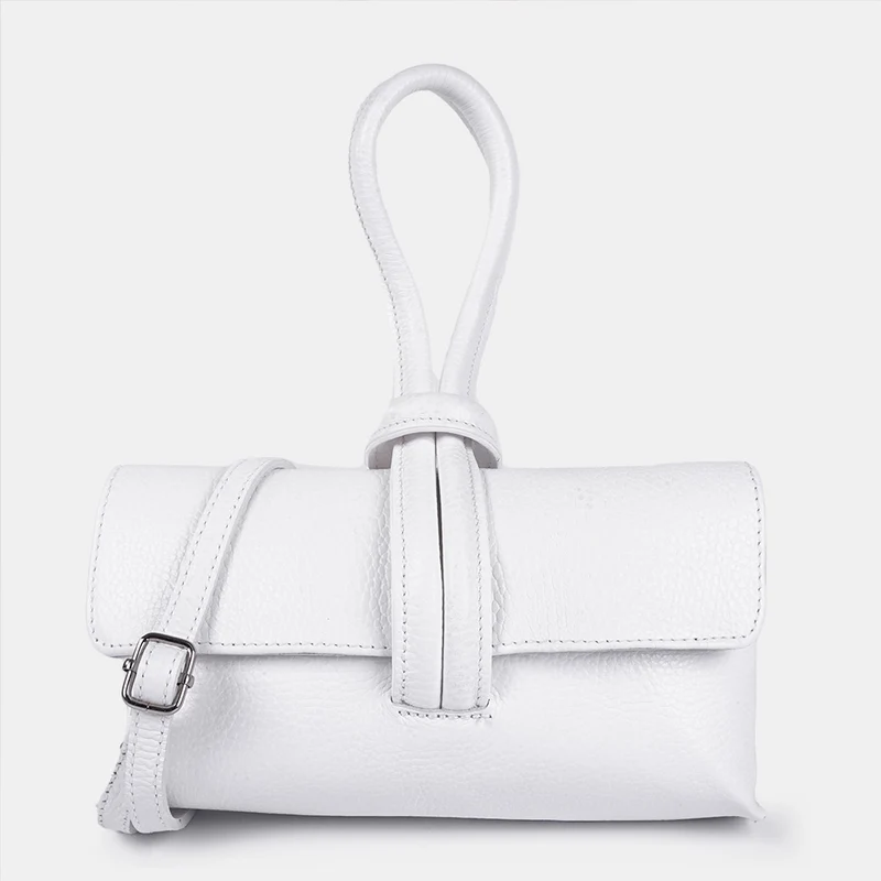 Bolso de mano y bandolera de piel para mujer blanco Mónica
