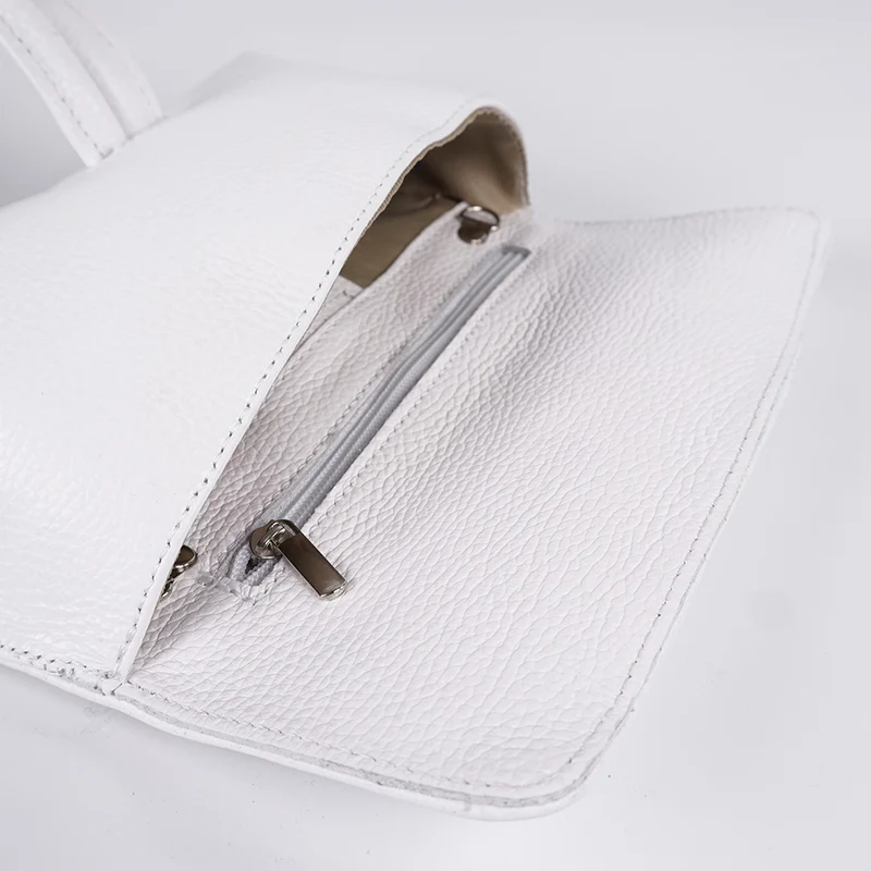 Bolso de mano y bandolera de piel para mujer blanco Mónica