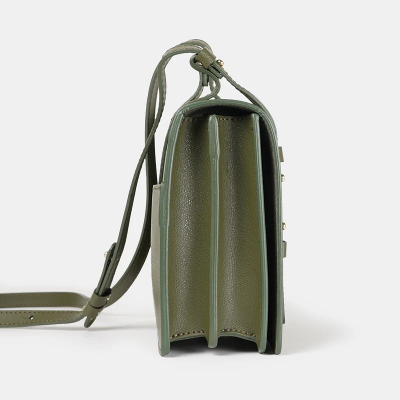 Bolso bandolera de piel para mujer verde Ainara