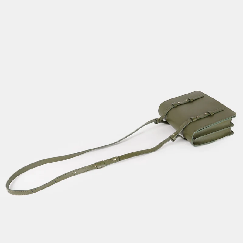 Bolso bandolera de piel para mujer verde Ainara