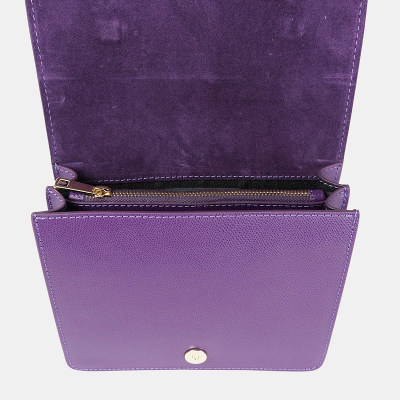Bolso bandolera de piel para mujer morado Ainara