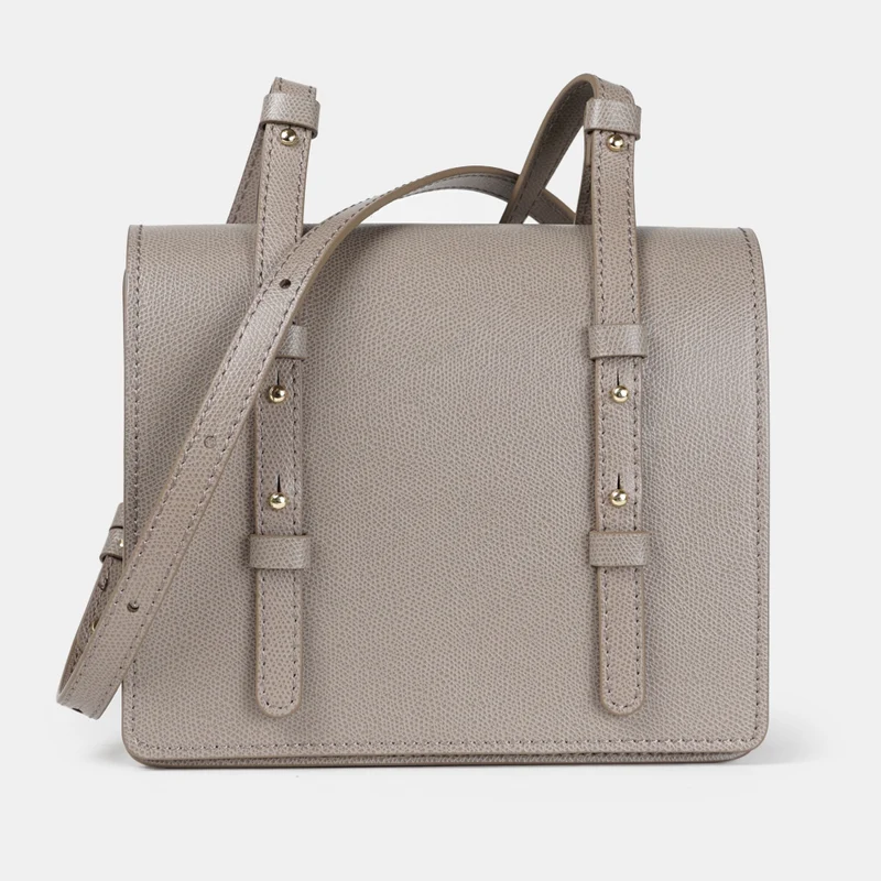 Bolso bandolera de piel para mujer khaki Ainara