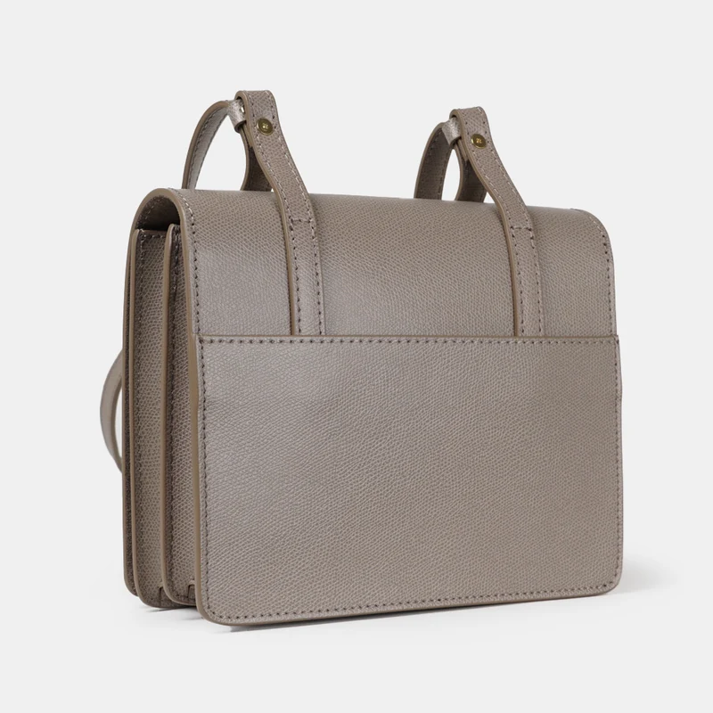 Bolso bandolera de piel para mujer khaki Ainara