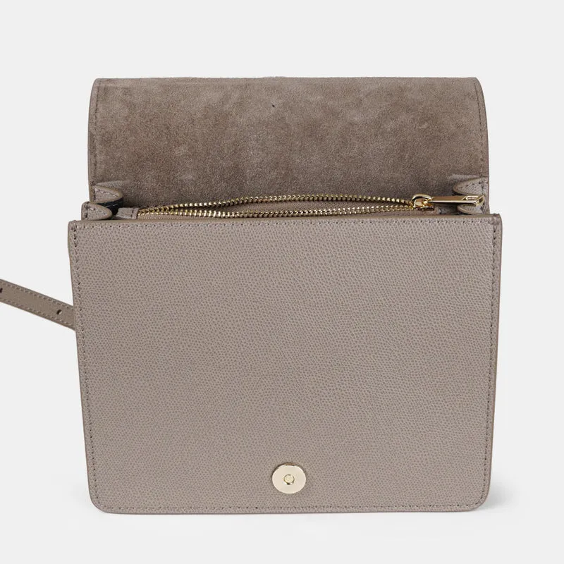Bolso bandolera de piel para mujer khaki Ainara
