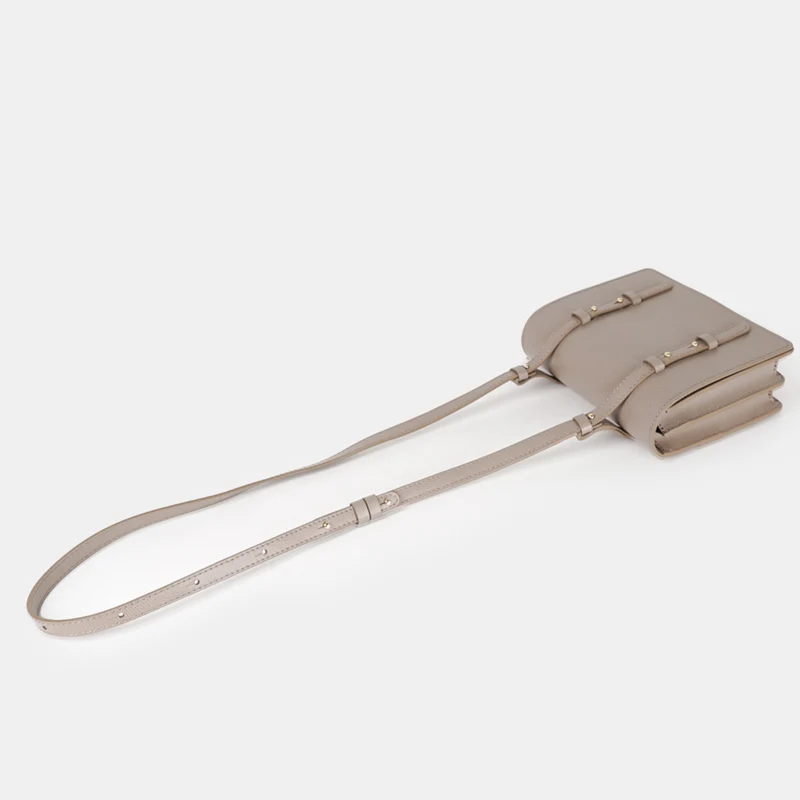 Bolso bandolera de piel para mujer khaki Ainara