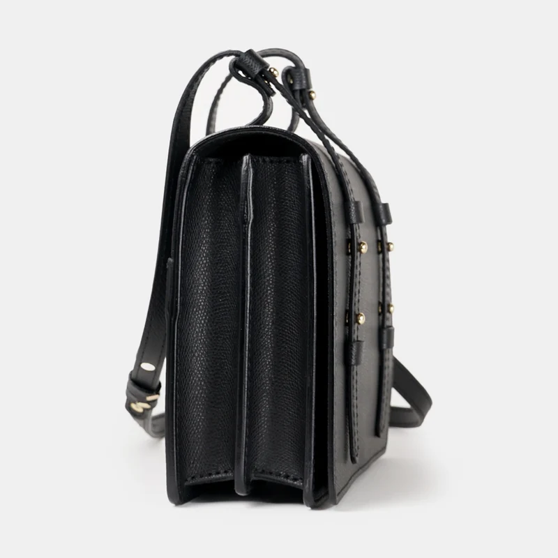 Bolso bandolera de piel para mujer negro Ainara