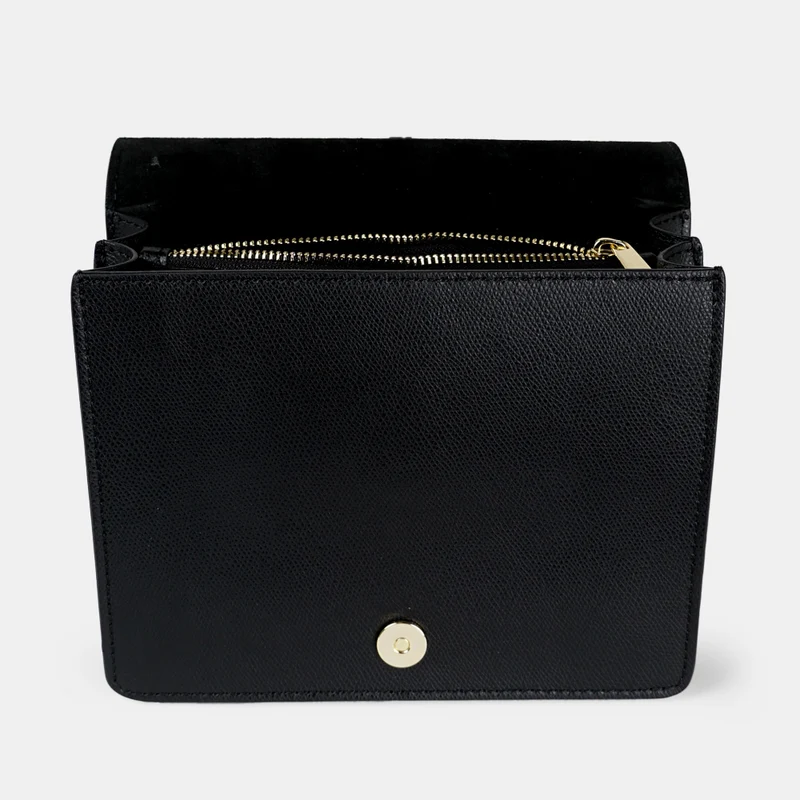 Bolso bandolera de piel para mujer negro Ainara