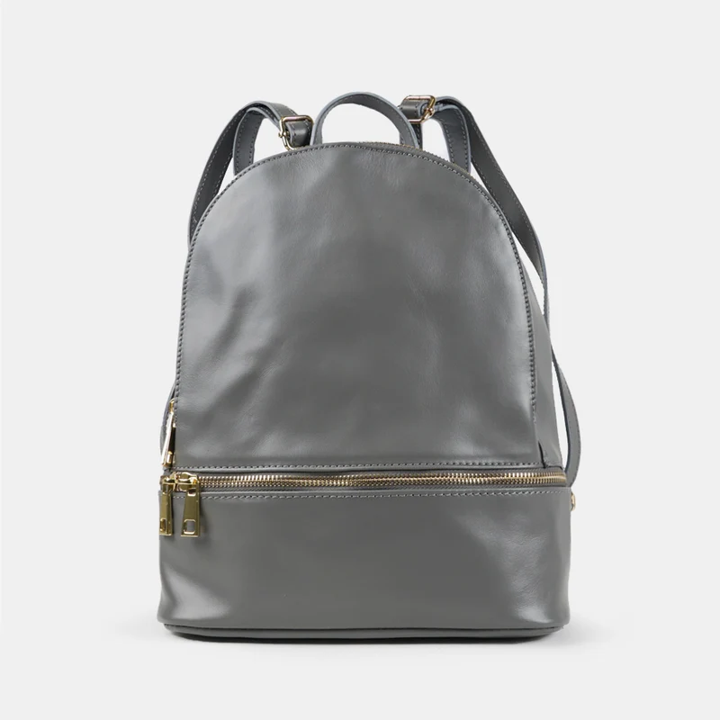 Mochila de piel para mujer gris Jenny