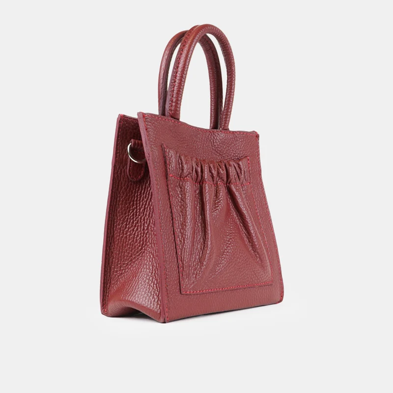 Bolso bandolera de piel pequeño mujer rojo Carmen