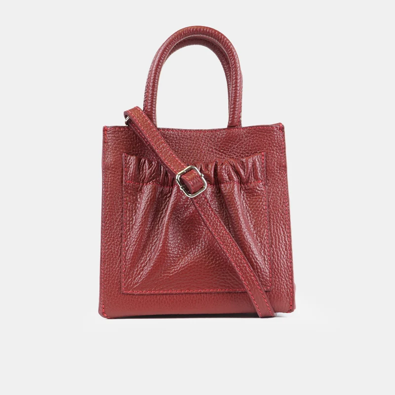 Bolso bandolera de piel pequeño mujer rojo Carmen