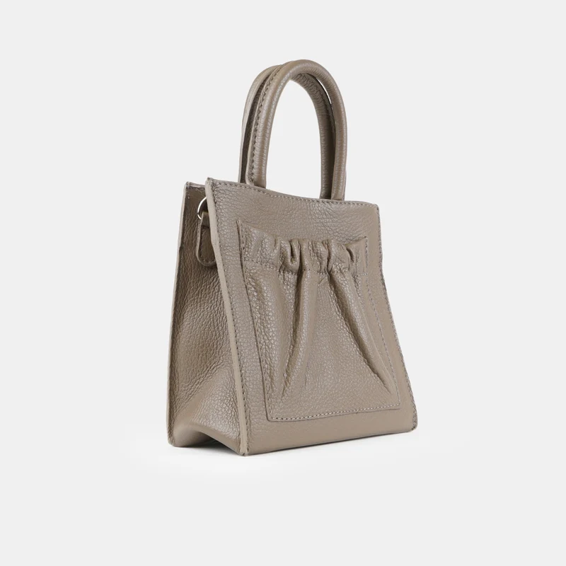 Bolso bandolera de piel pequeño mujer khaki Carmen