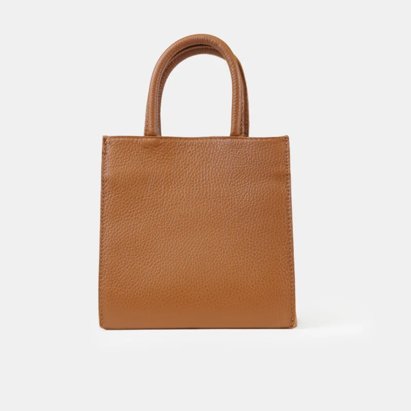 Bolso bandolera de piel pequeño mujer marrón Carmen