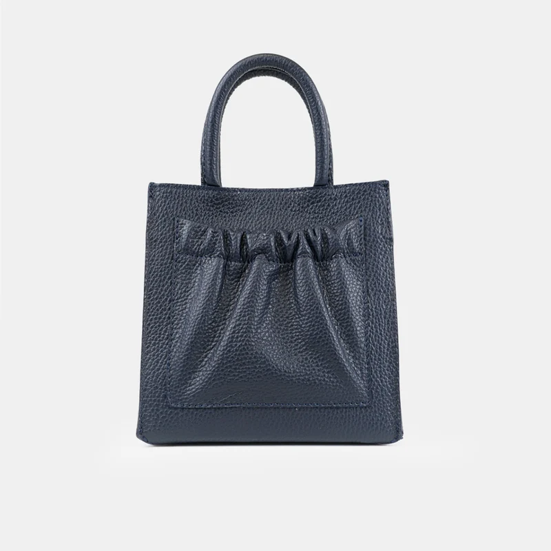 Bolso bandolera de piel pequeño mujer azul marino Carmen