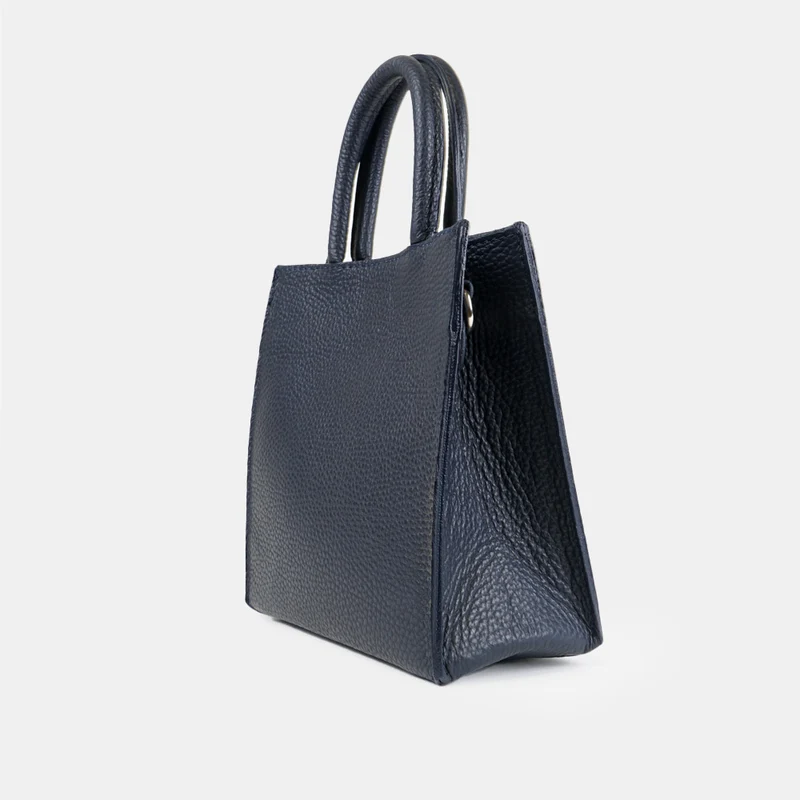 Bolso bandolera de piel pequeño mujer azul marino Carmen
