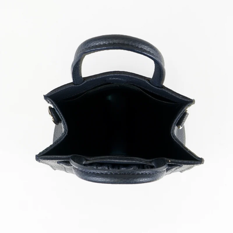 Bolso bandolera de piel pequeño mujer azul marino Carmen