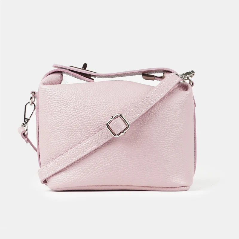 Bolso de bandolera de piel rosa Loli