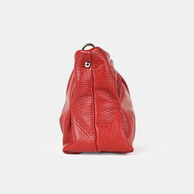 Bolso de bandolera de piel arrugada burdeos Cecilia S