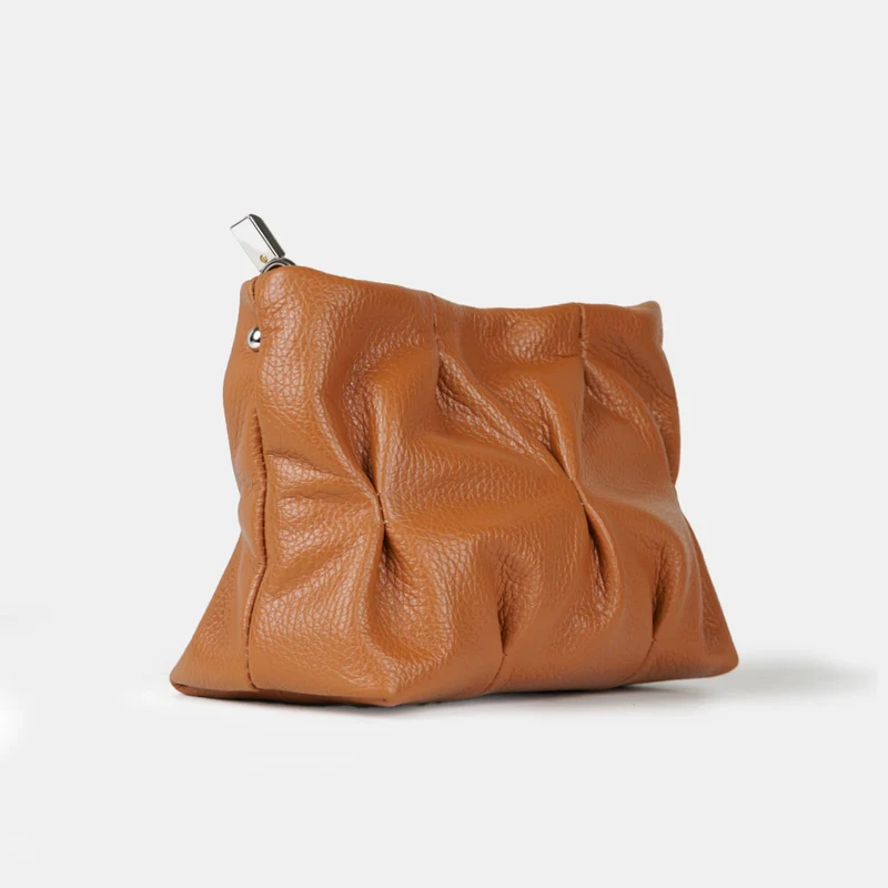 Bolso de bandolera de piel arrugada marrón Cecilia S