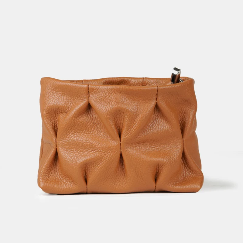 Bolso de bandolera de piel arrugada marrón Cecilia S