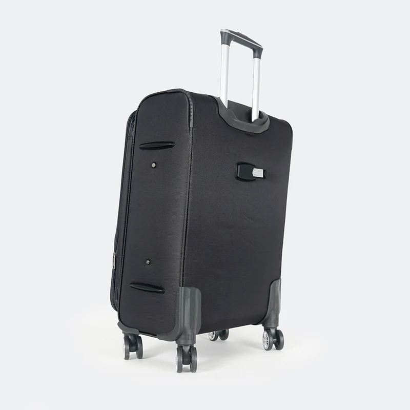 Maleta de viaje blanda extensible 56cm/66cm/76cm/86cm, 10kg/15kg/20kg/23kg, de tela poliéster Pissa Negro