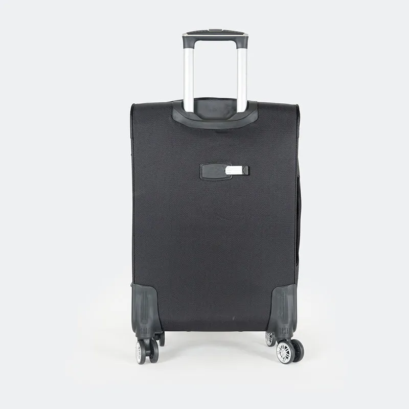 Maleta de viaje blanda extensible 56cm/66cm/76cm/86cm, 10kg/15kg/20kg/23kg, de tela poliéster Pissa Negro