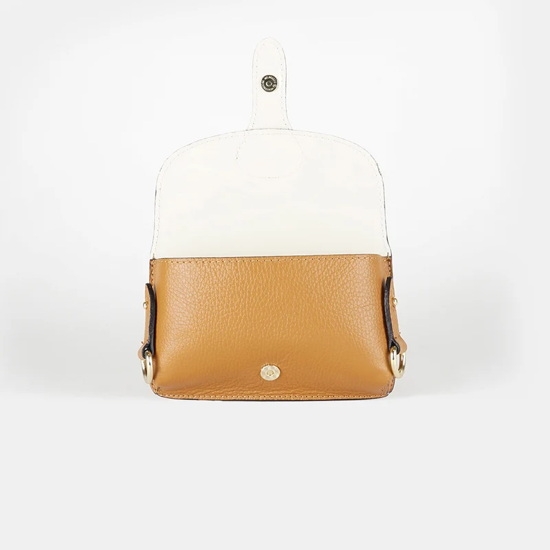 Bolso de bandolera porta móvil de piel Pili Marrón