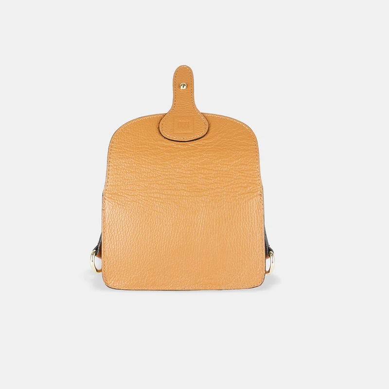 Bolso de bandolera porta móvil de piel Pili Marrón