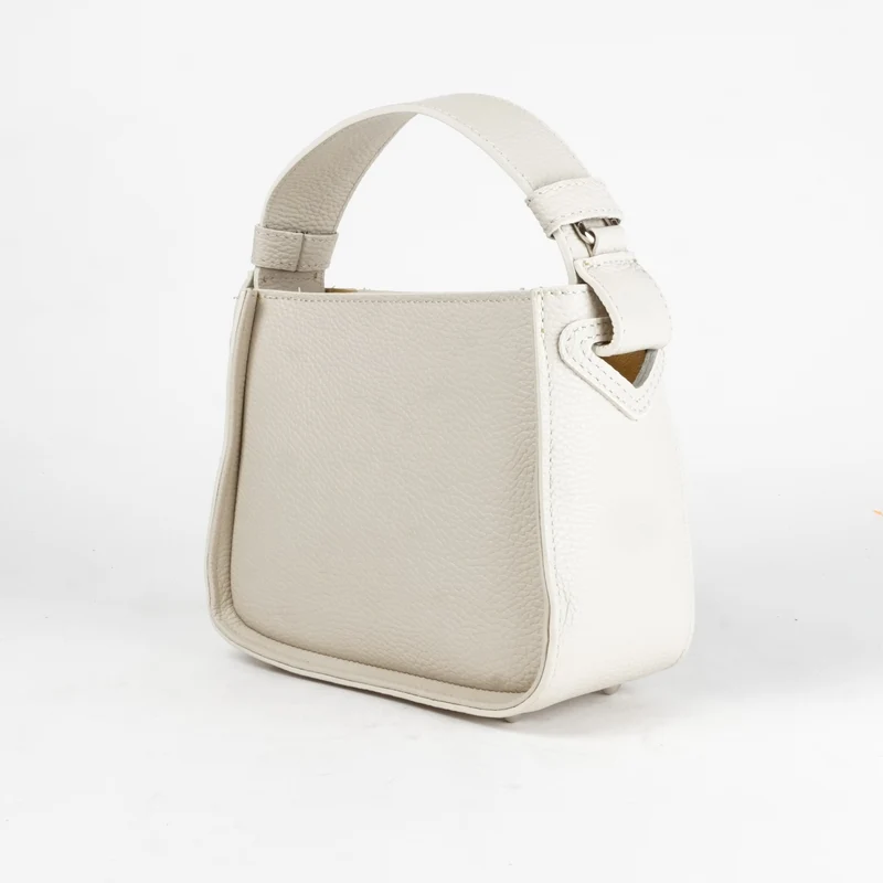 Bolso de mano de piel para mujer Pandorín beige
