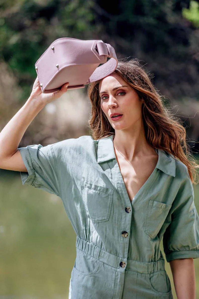 Bolso de mano de piel para mujer Pandorín rosa