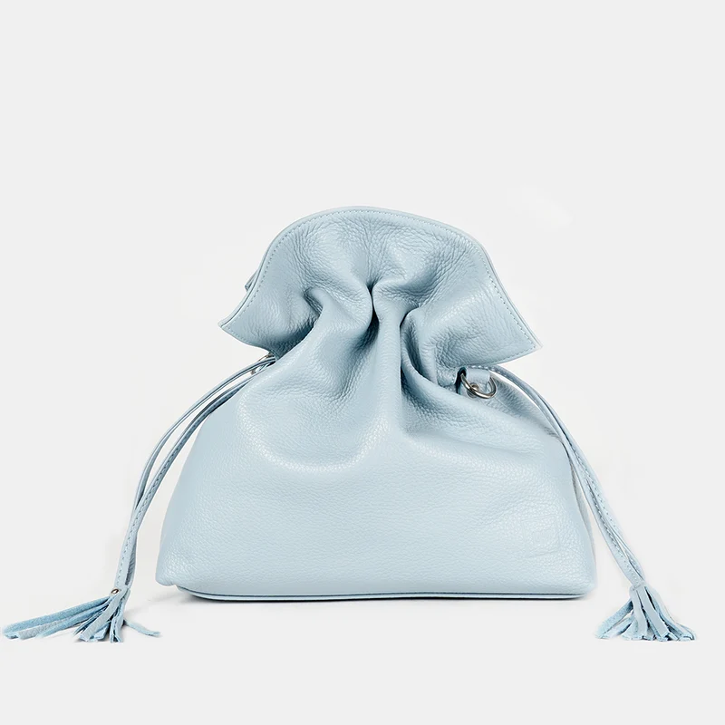 Bolso de bandolera de piel para mujer Acacias Azul Celeste