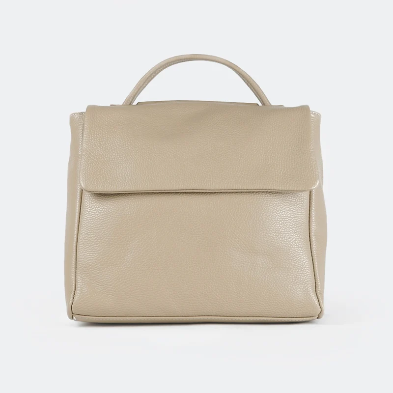 Mochila de piel para mujer khaki Bora