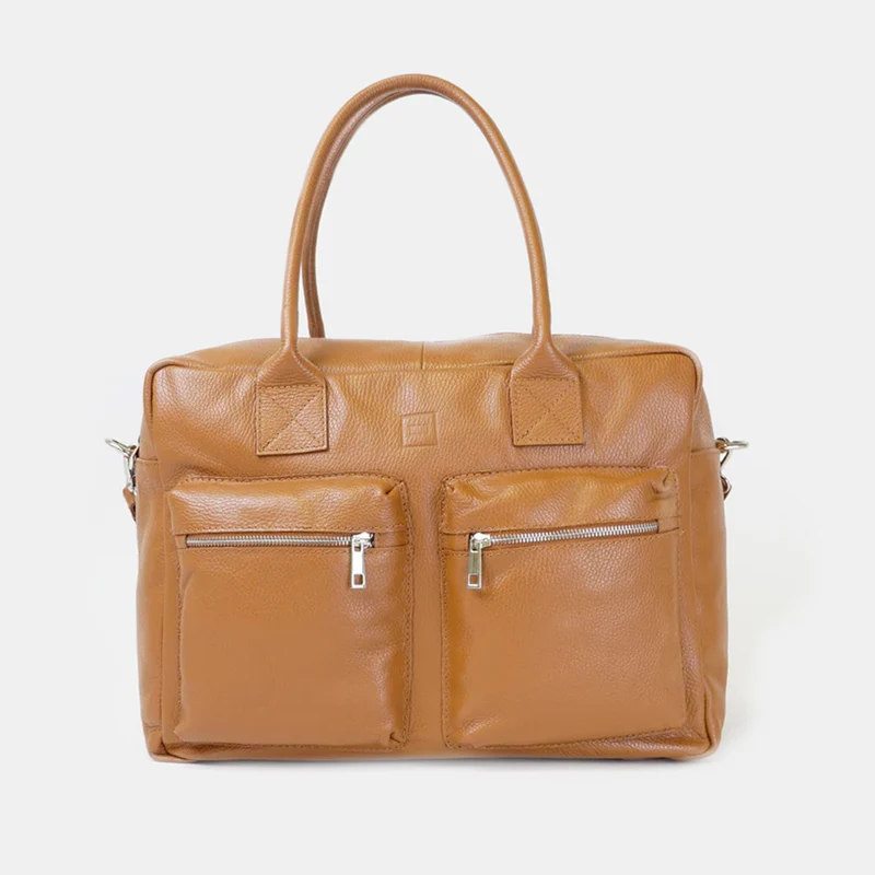 Bolso de viaje de piel con bandolera ajustable para hombre camel Rayan