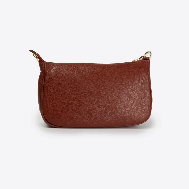 Bolso bandolera de piel para mujer burdeos Deividas